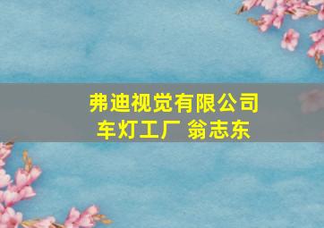 弗迪视觉有限公司车灯工厂 翁志东